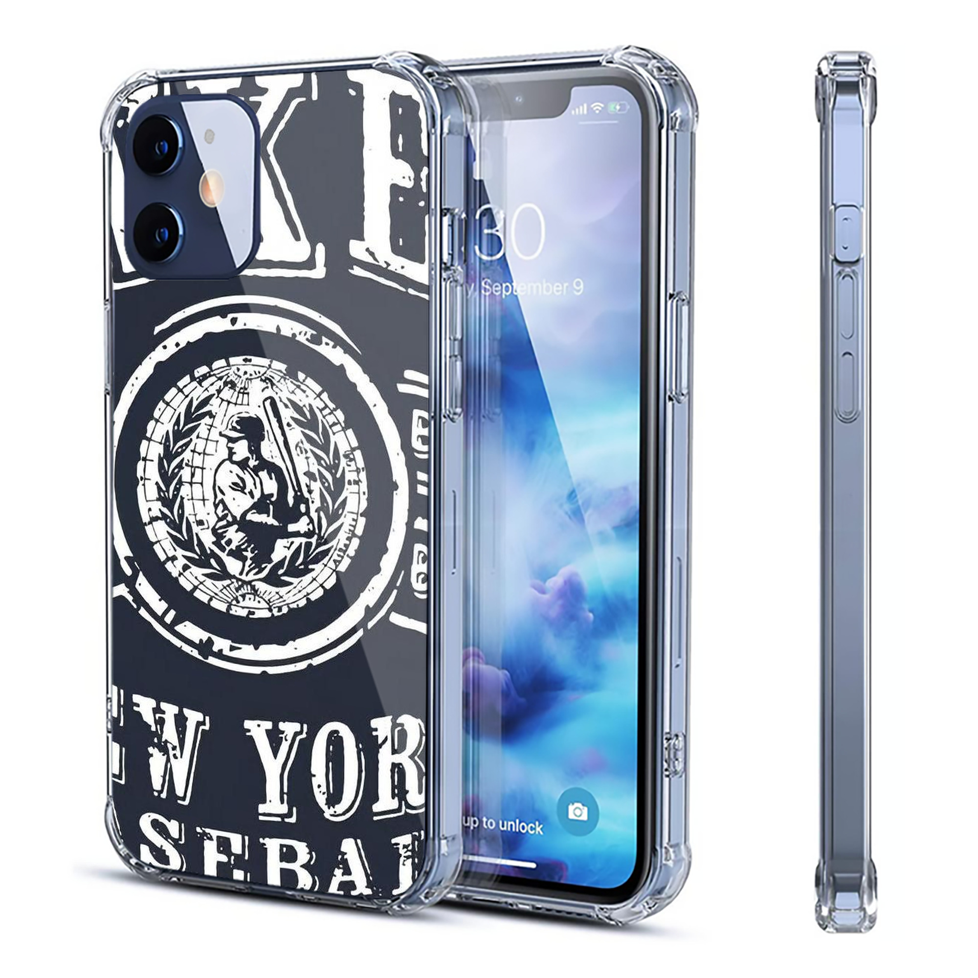 New York Yankees 252 Clear IPhone 12 Case – Soft TPU With UV Print – Enhanced Drop Protection, Precise Fit, Anti-Fingerprint, Customizable Design, Scratch-Resistant, Yellow-Resistant